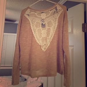 Relaxed fit lace sweater