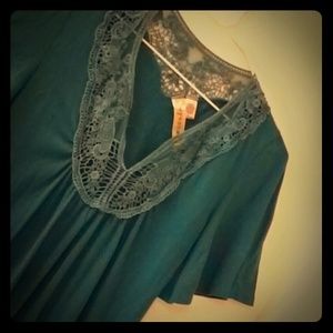 Teal lace tunic