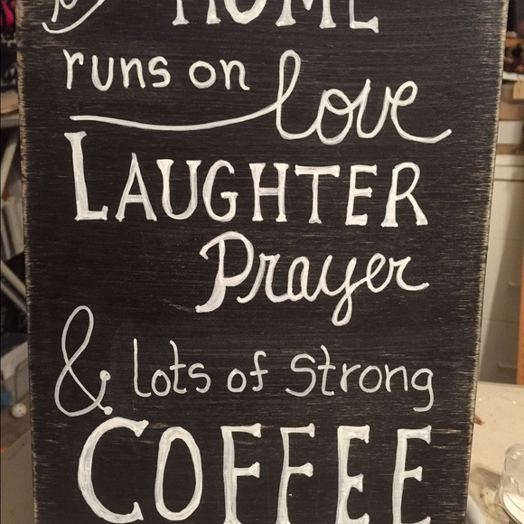 New sign love laughter coffee