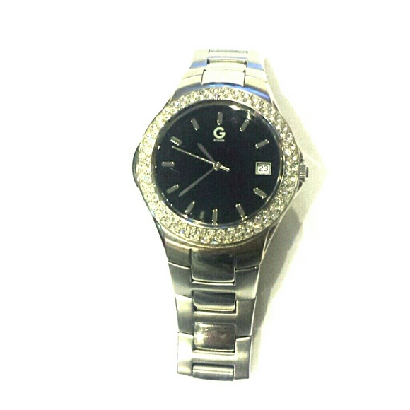 G by Guess link watch with Swaroski Crystals