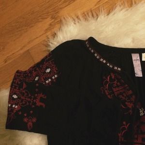 black embroidered blouse