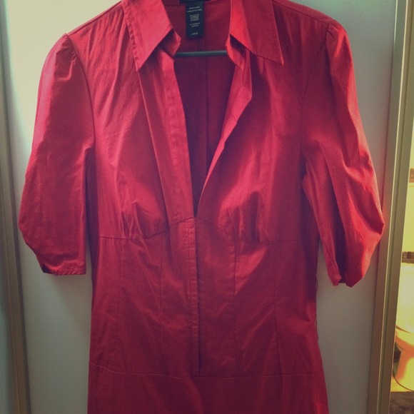 Red shirt dress