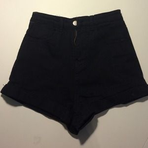 High waisted black shorts