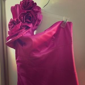 Sold in bundle. Pink one shoulder cocktail dress