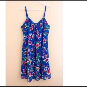 Nicole Miller blue floral dress size 14