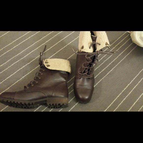 brown forever 21 combat boot