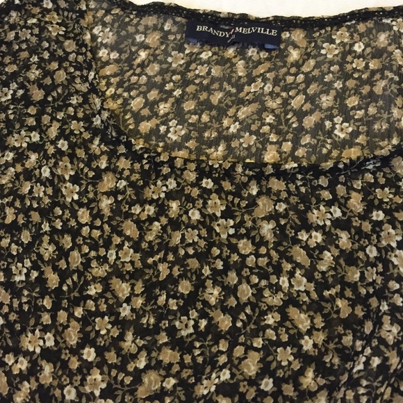 BRANDY MELVILLE Sheer Front-Tie Floral Tank - Picture 2 of 2
