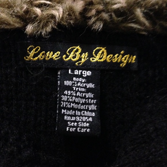 Love By Design Sweater Vest w/ Faux Fur Hood - Picture 3 of 3