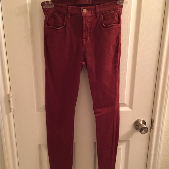 J brand burnt red skinny jeans
