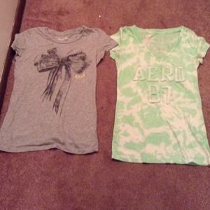 2 aeropastel tight fitting t-shirts