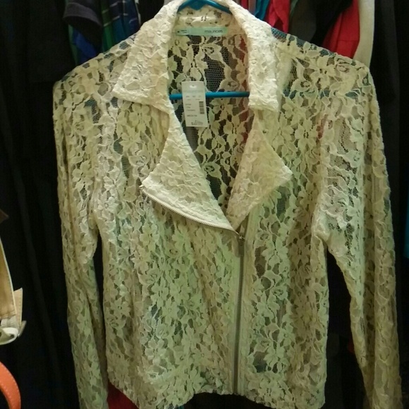 Jackets & Blazers - Off white lace jacket.