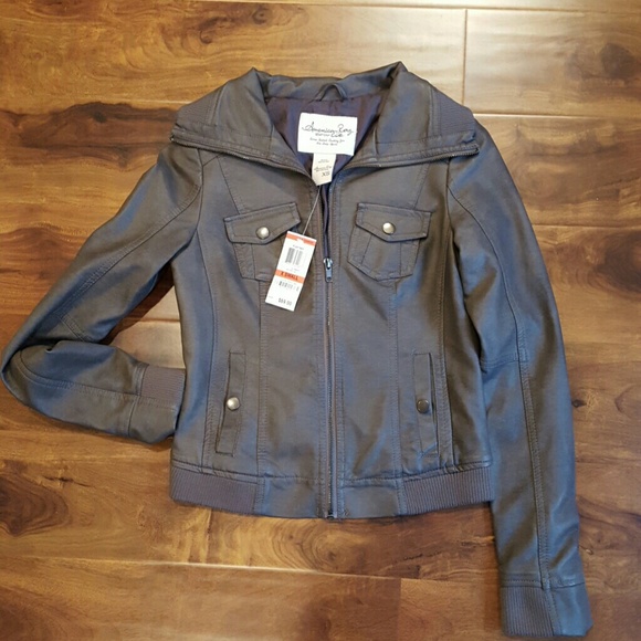 American Rag Jackets & Blazers - American Rag Grey faux leather jacket, XS, NWT