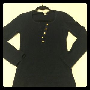 XS J. Crew Thermal Henley in Navy Blue