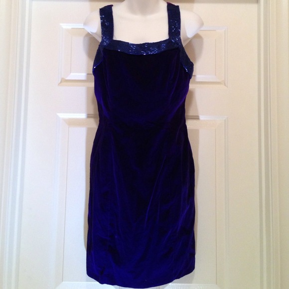 Crushed Purple Velvet Beaded Dress