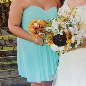 Aqua bridesmaid dress
