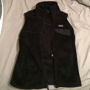 black furry women's small Patagonia vest