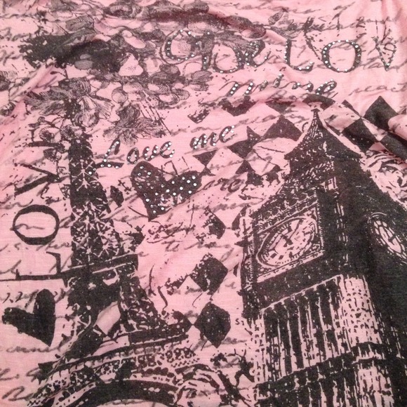 Pink Rouched Side Open Shoulder Shirt - Picture 3 of 4