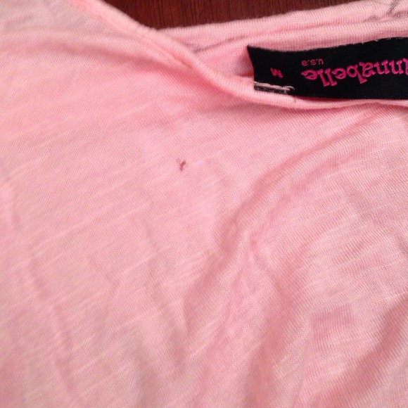 Pink Rouched Side Open Shoulder Shirt - Picture 4 of 4