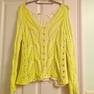 Free People neon yellow sweater