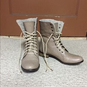 Taupe Combat Boots