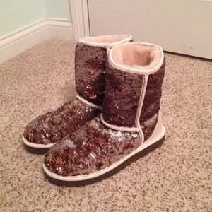 UGG Boots brown/gold/silver Sparkles