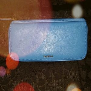 Fossil Blue Leather Wallet