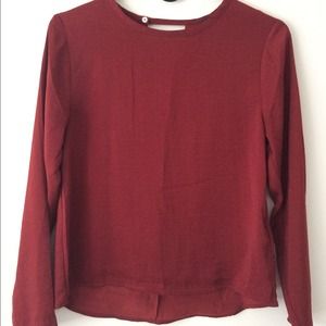 Burnt red silk blouse