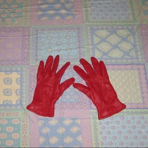 Red Leather Insulated Gloves