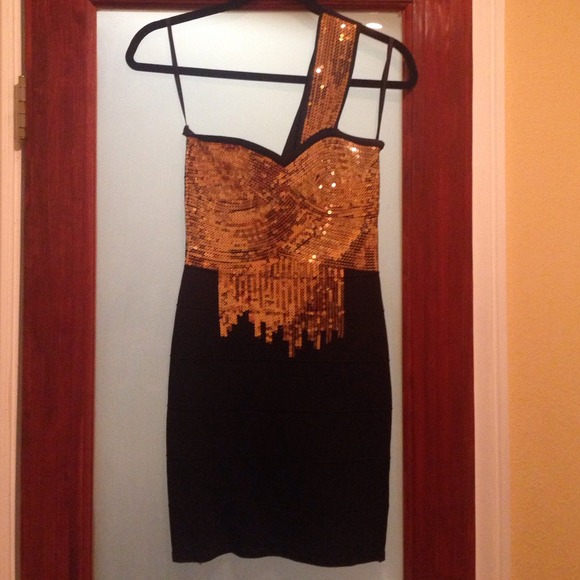 Black and gold dress