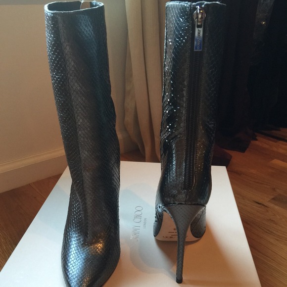 Jimmy Choo, LEAF 120mm ankle boot metallic python - Picture 3 of 4