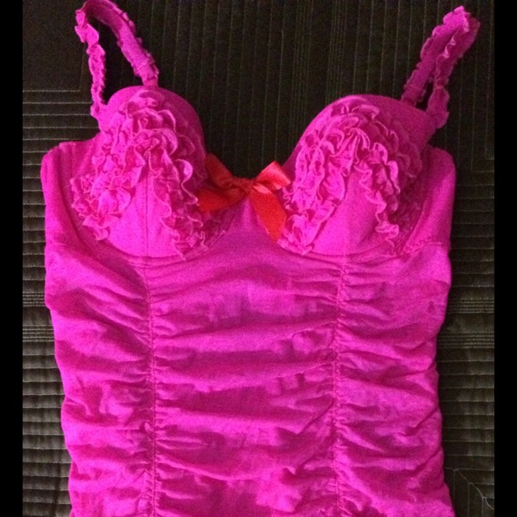 Victoria's Secret Fuchsia Form Fitting Teddy
