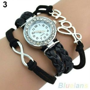 Infinity bracelet love watch black