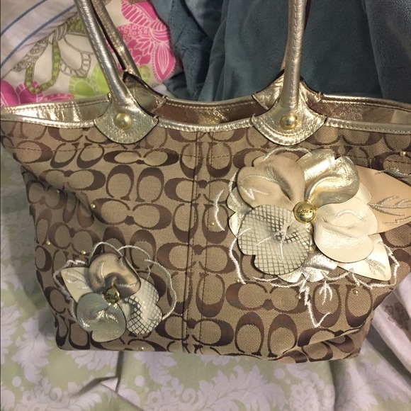 Very big poppy coach bag