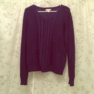 Blue cable knit sweater