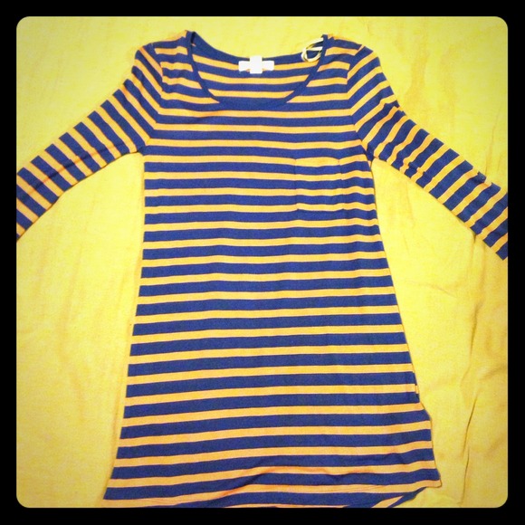 Orange and blue long sleeve shirt