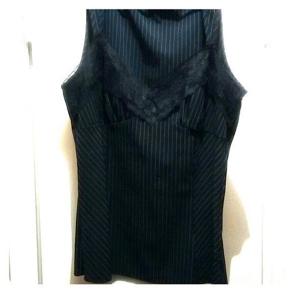 Black pin stripped under shirt with red shirt