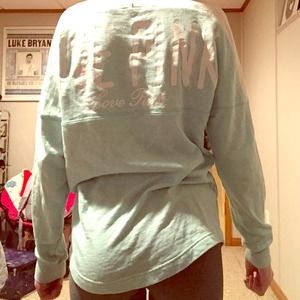 "LOVE PINK" Turquoise Long Sleeve Tee