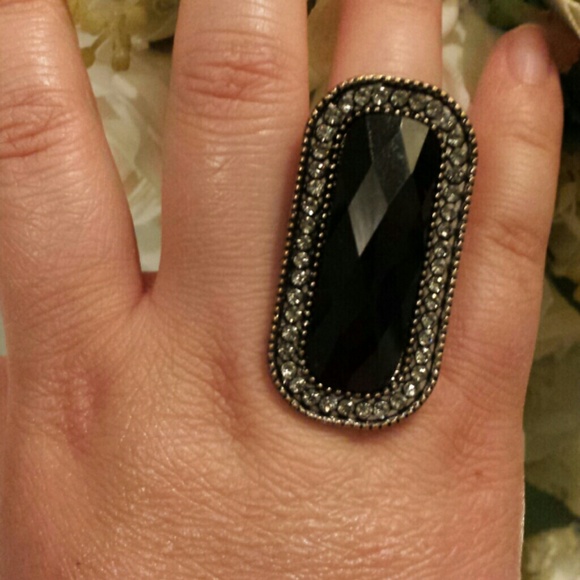 πRHINESTONE Statement Ring Glam Edgy Punk Rockπ - Picture 2 of 4