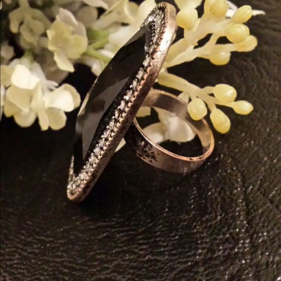 πRHINESTONE Statement Ring Glam Edgy Punk Rockπ - Picture 3 of 4