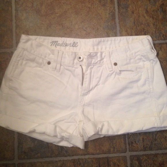 Madewell white denim shorts