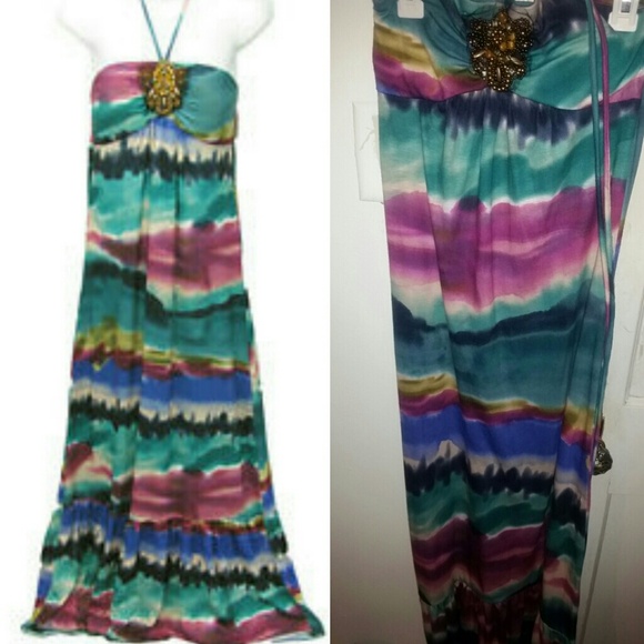 Tye Dye Halter Maxi Dress