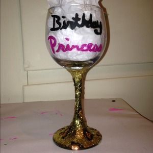 Custom Glitter Wine Glass