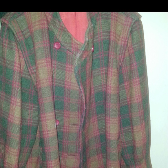 Vintage plaid wool coat
