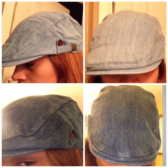 Medium denim gatsby brim taxi jean acid washed hat