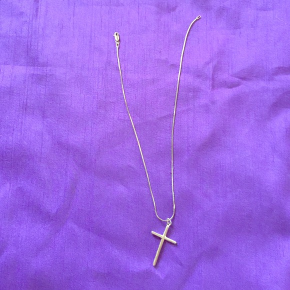16 inch sterling silver cross necklace