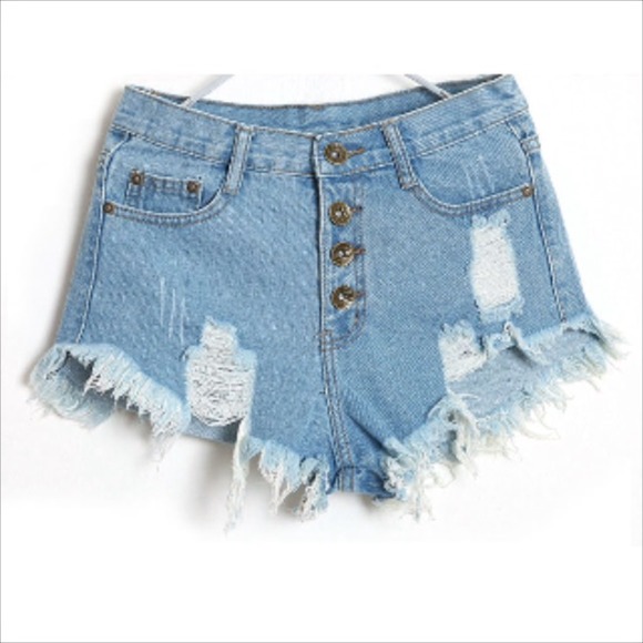 High waist Drestroyed Jeans