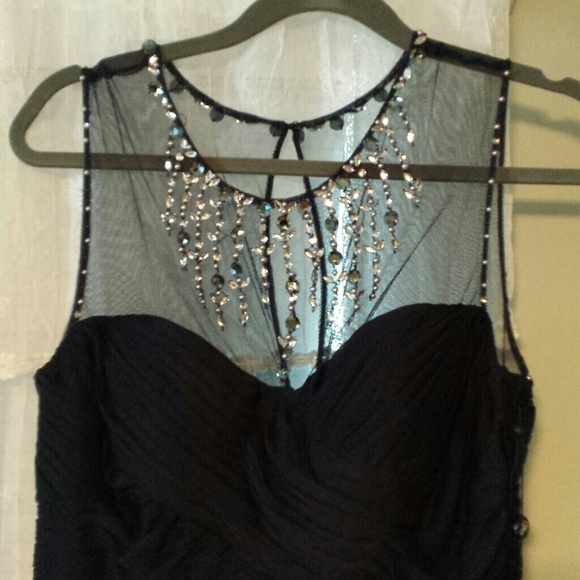 Navy cocktail dress with rhinestone detail - Picture 2 of 4