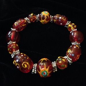 "Pop 'o Color" orange bead bracelet