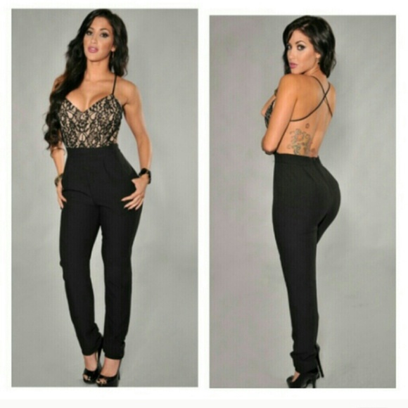 Sexy backless Black Jumpsuit