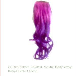 24 inch colorful ombre ponytail